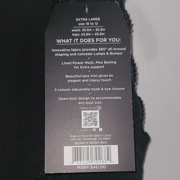 Wear-Your-Own-Bra Cami Cincher Shapewear size 10-12 / XL New w/tags! - Picture 2 of 6